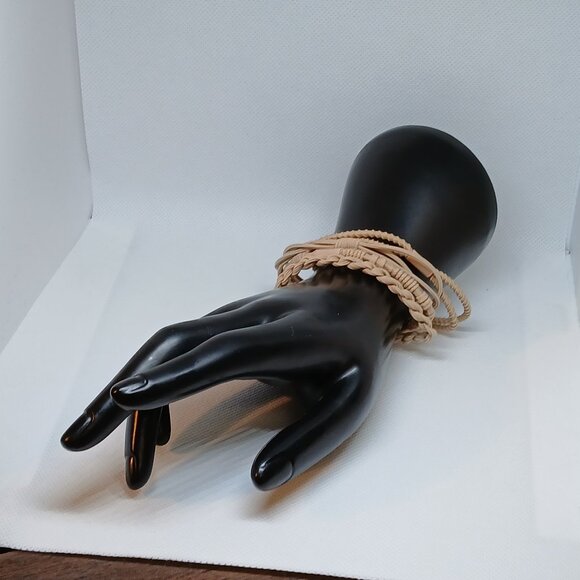 NWOT Set of 4 Tan Adjustable Braided Cloth/String Bracelets Jewelry Acc #10 - Picture 5 of 11